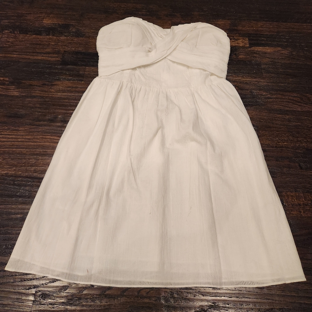 bcbgeneration white tube Strapless mini dress Large NWT